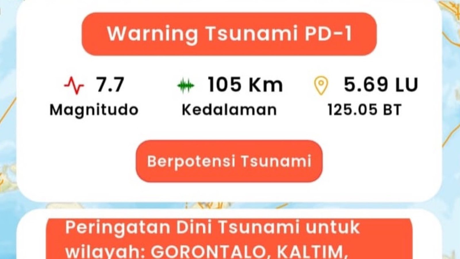 8 Daerah Sulawesi Utara Status Siaga Tsunami