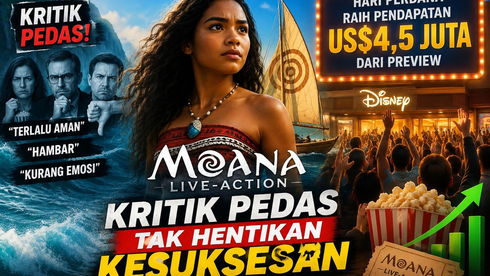 Moana Live-Action: Kritik Pedas Tak Hentikan Kesuksesan di Hari Perdana