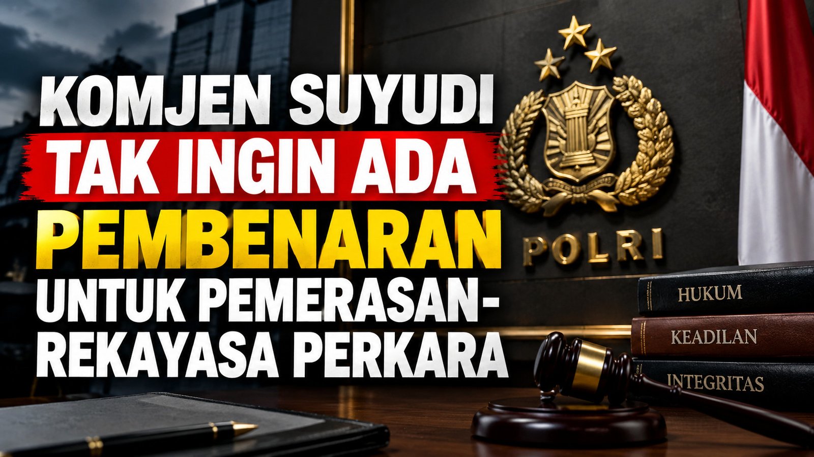 Calon Kapolri Komjen Suyudi: Tak Ada Pembenaran untuk Pemerasan dan Rekayasa Perkara